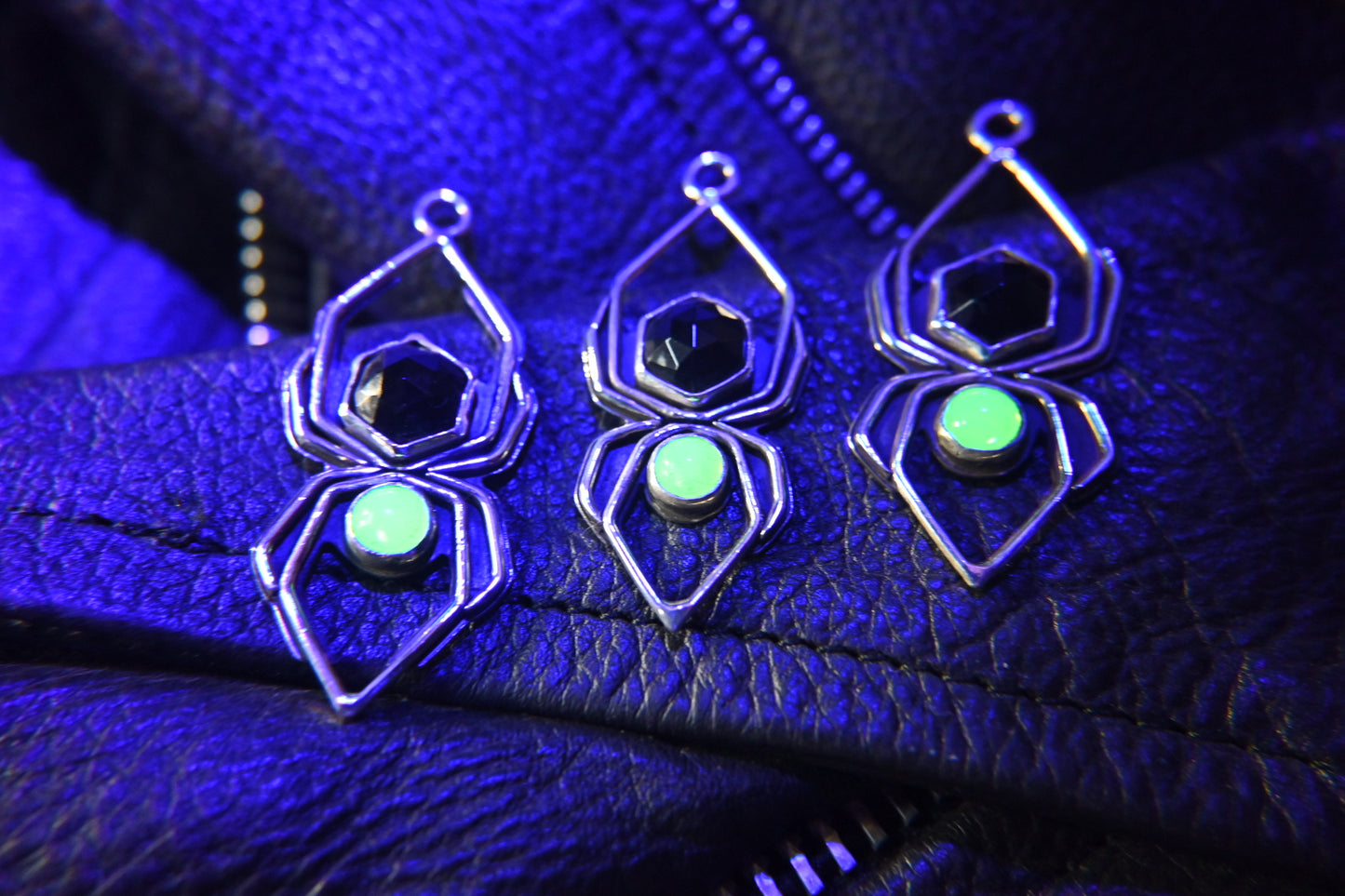 Uranium Glass Spider Necklace