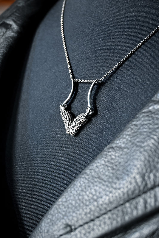 Morel Mushroom Ring Holder Necklace