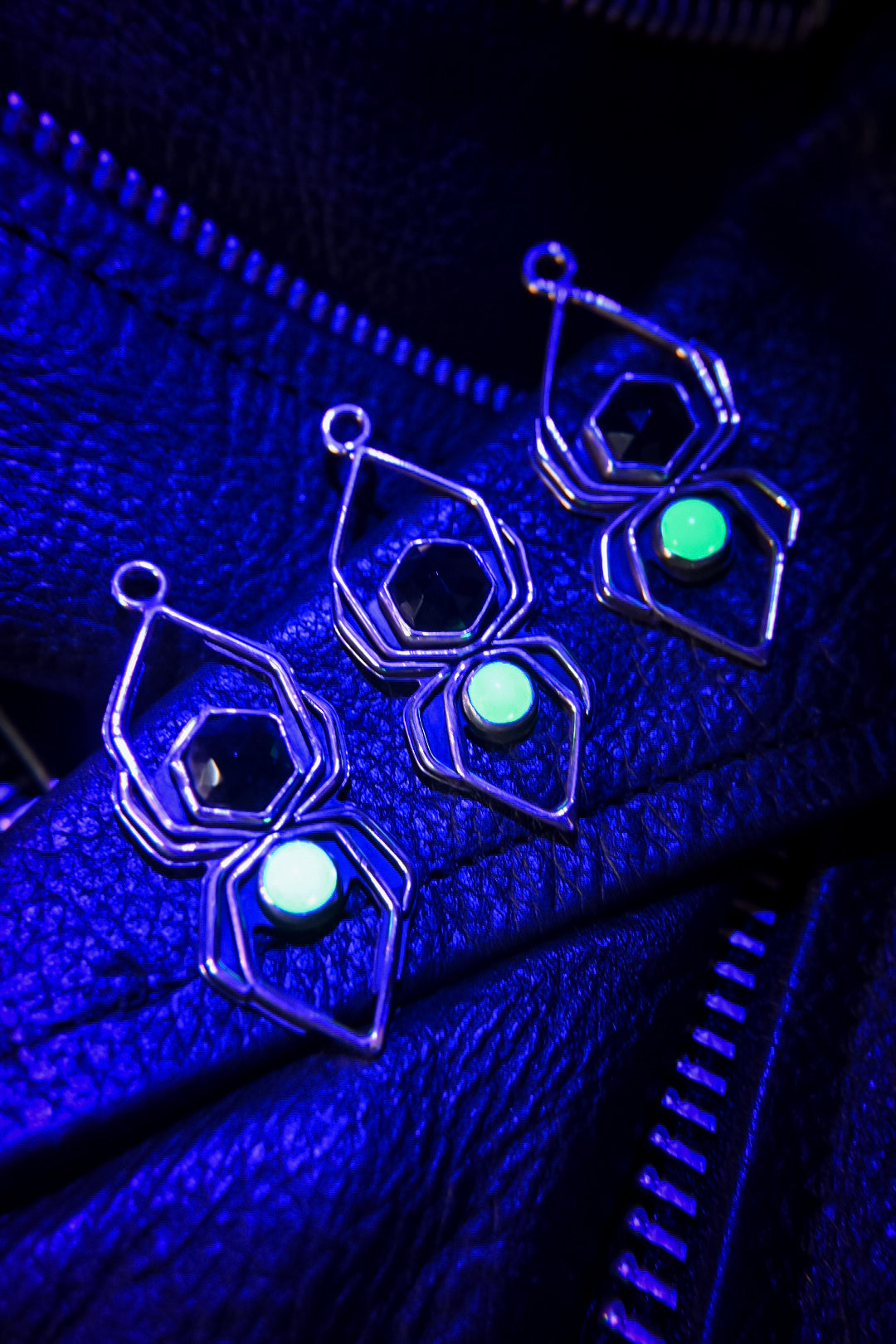 Uranium Glass Spider Necklace