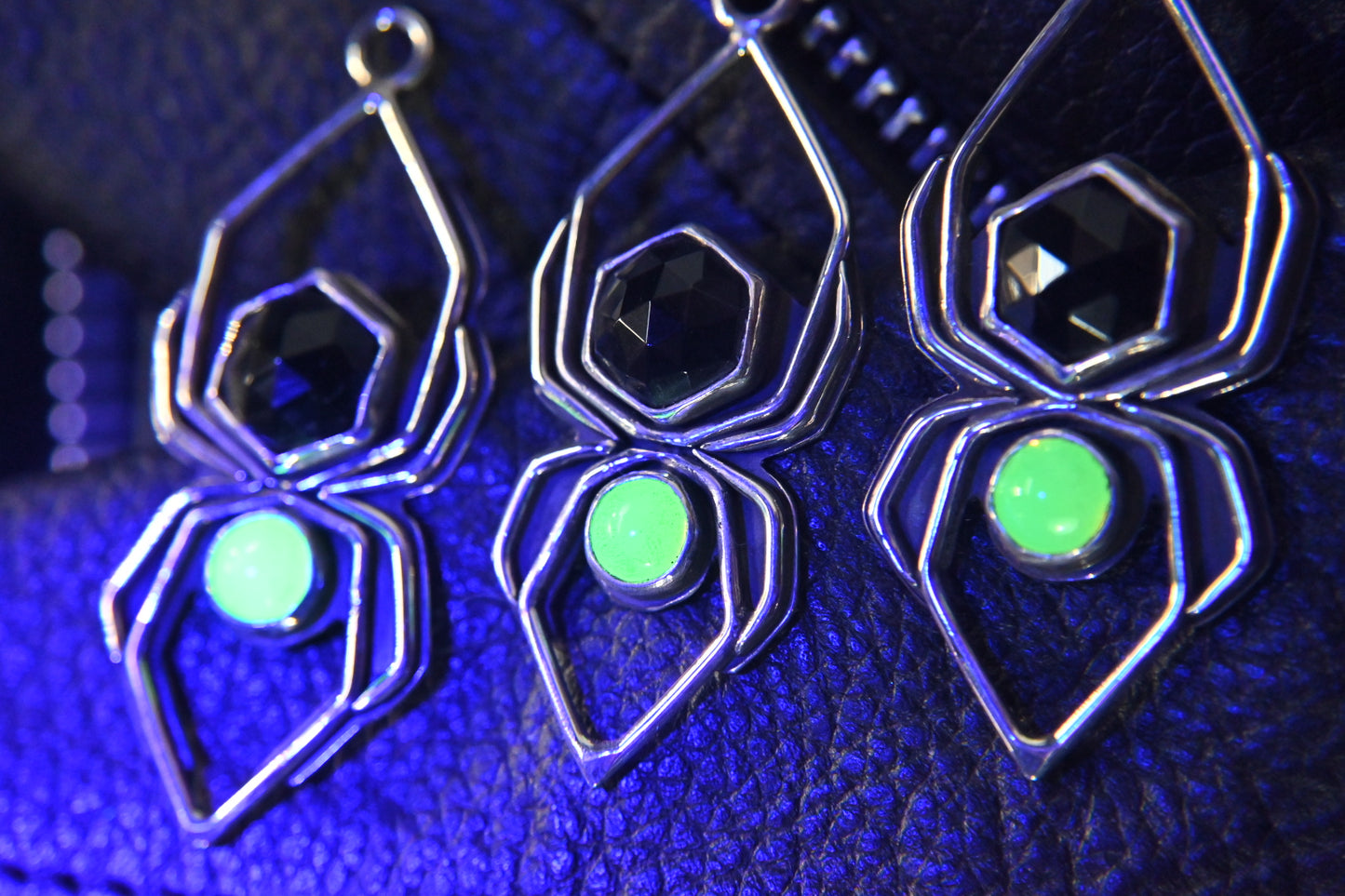 Uranium Glass Spider Necklace