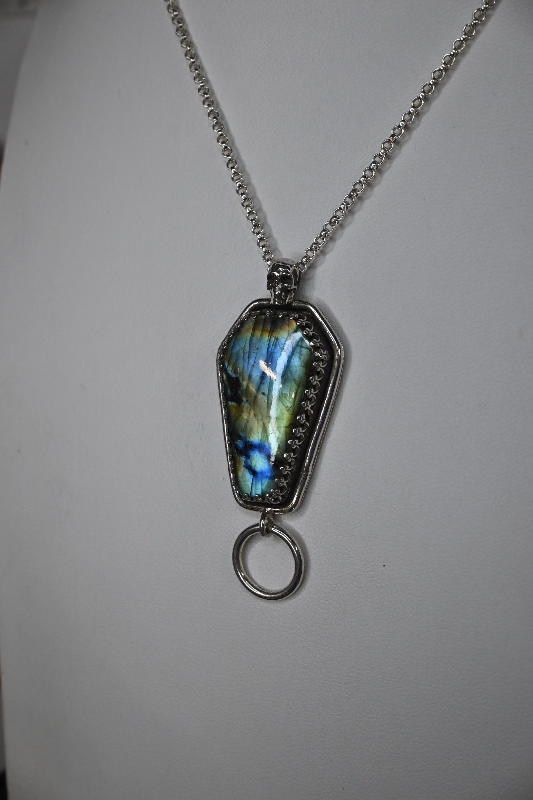 Labradorite Coffin Necklace