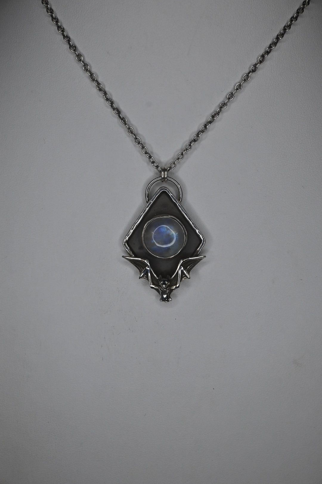 Moonstone & Bat Necklace