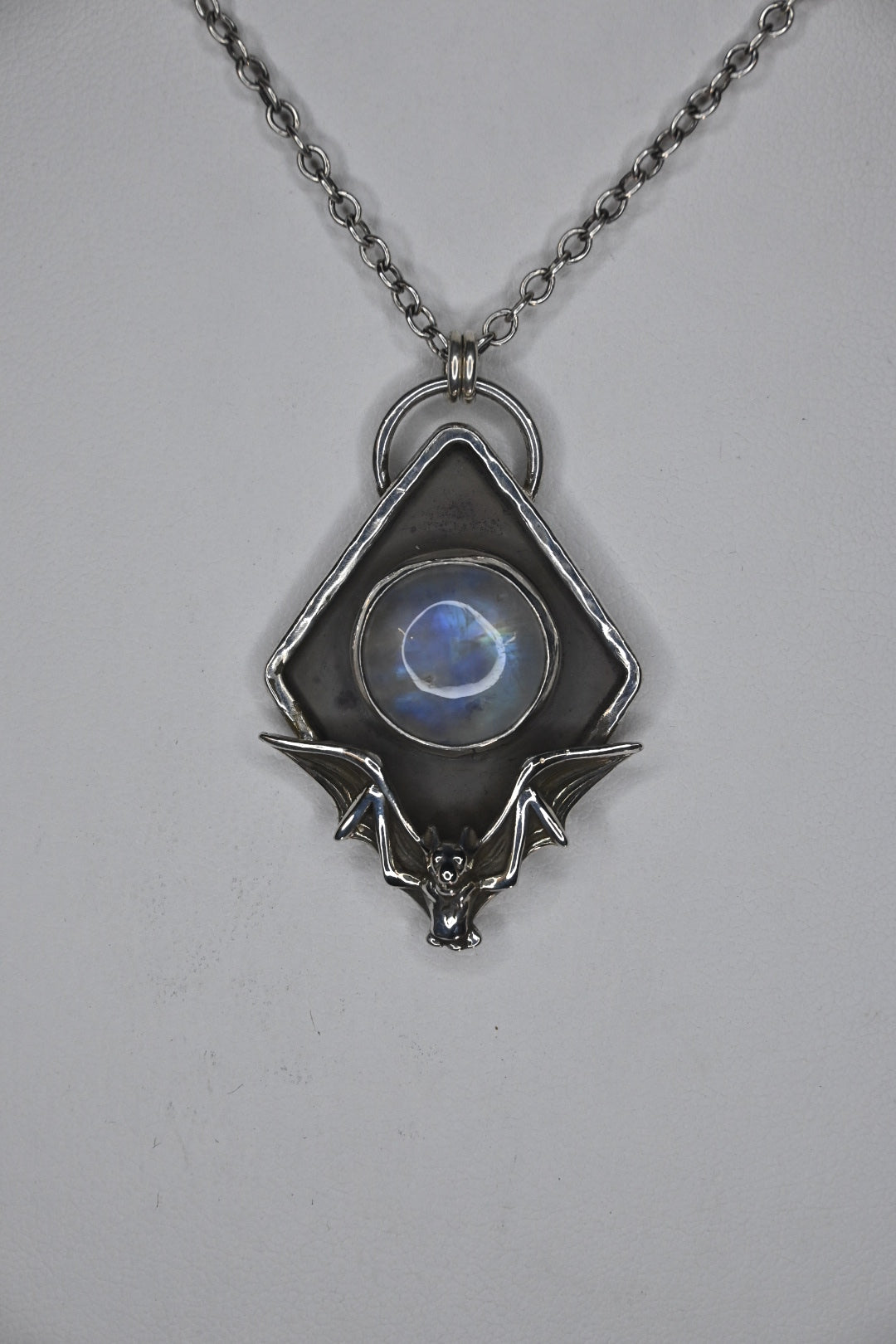 Moonstone & Bat Necklace