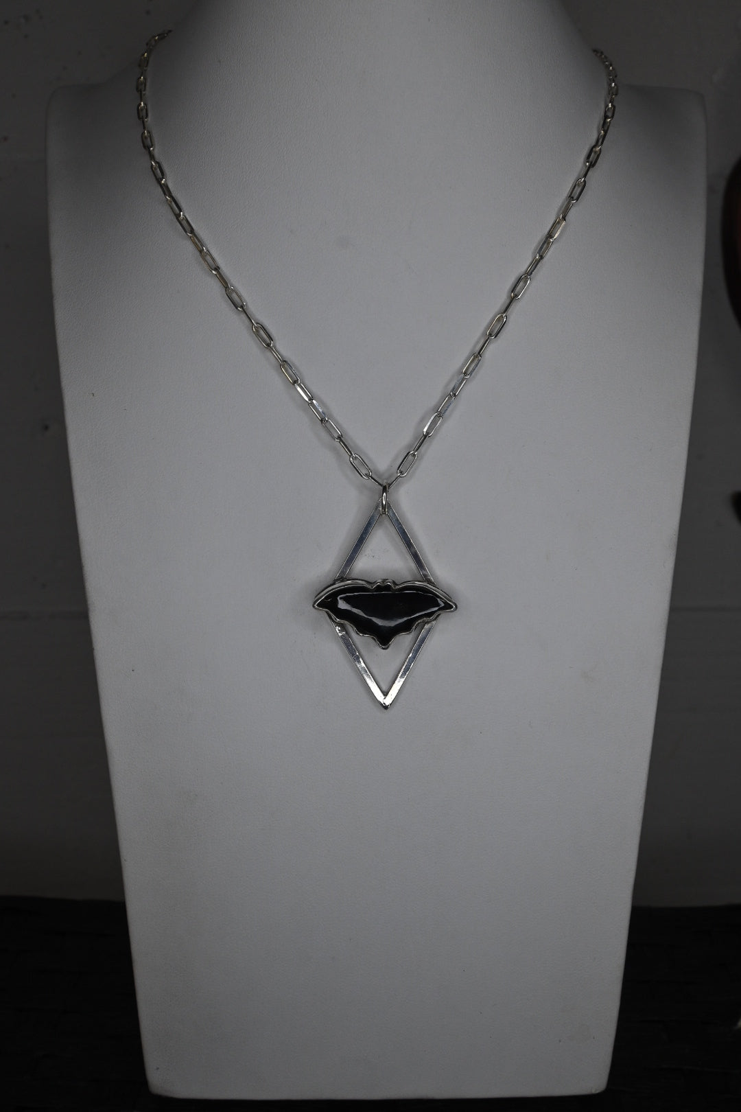 Onyx Bat Necklace