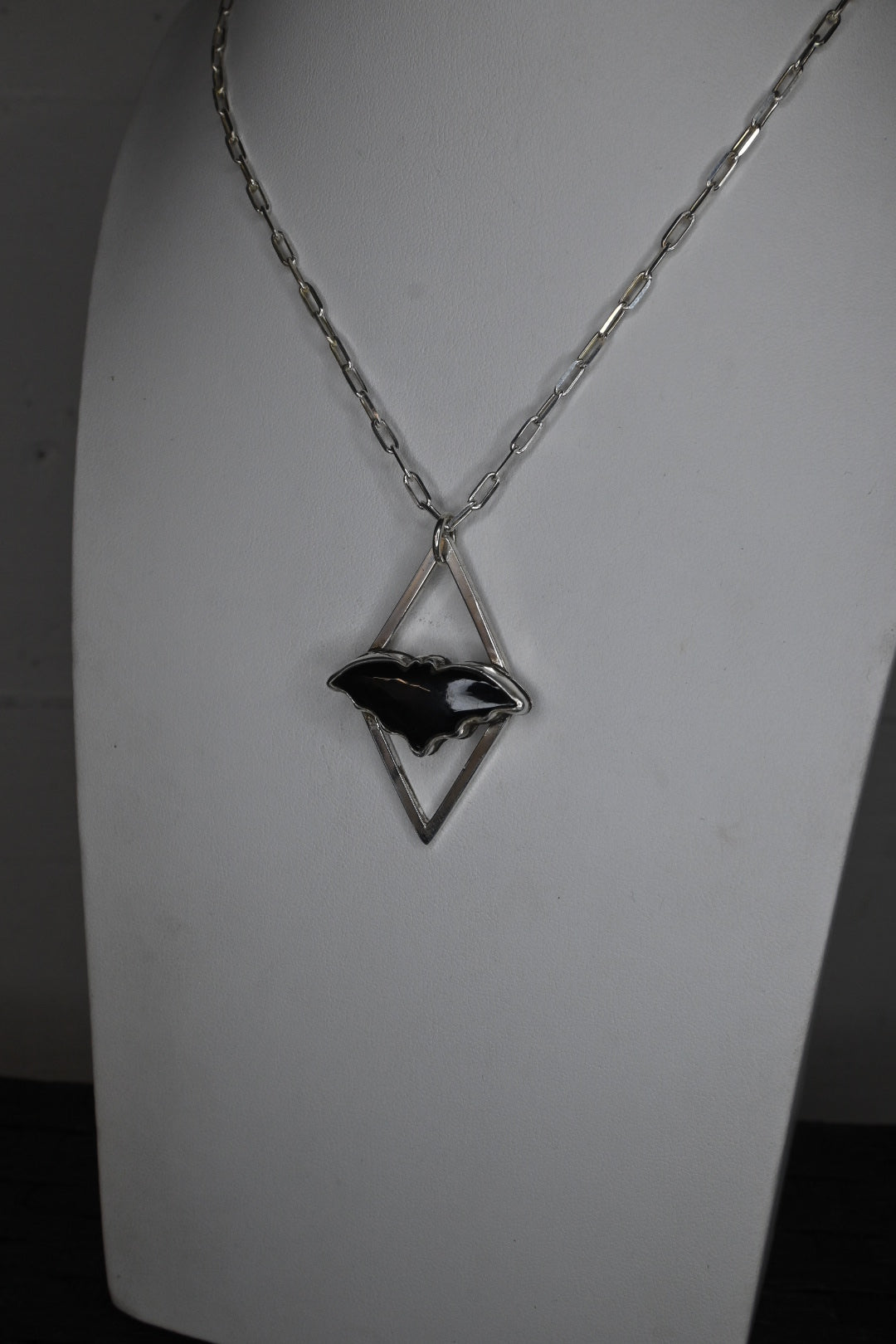 Onyx Bat Necklace