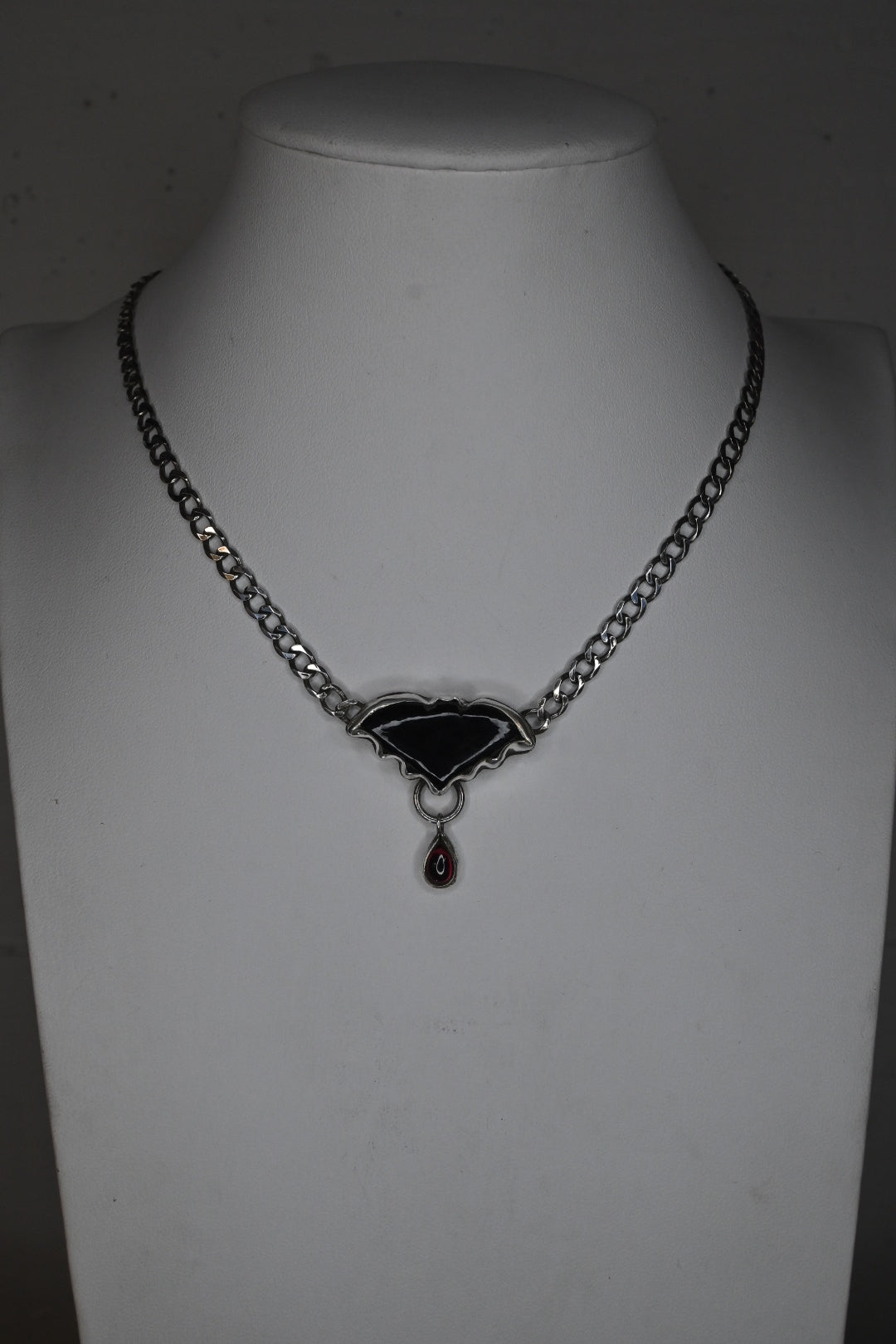 Onyx Bat Choker & Garnet