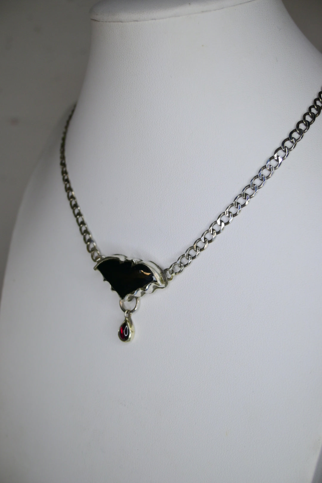 Onyx Bat Choker & Garnet