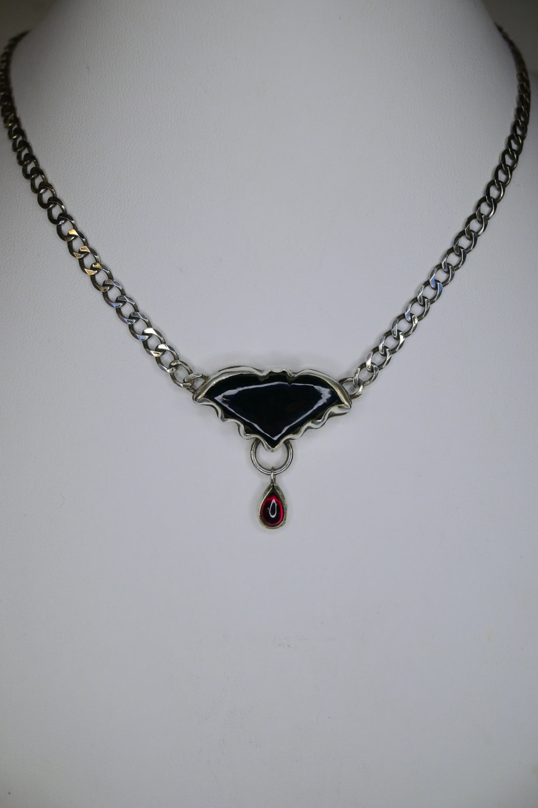 Onyx Bat Choker & Garnet