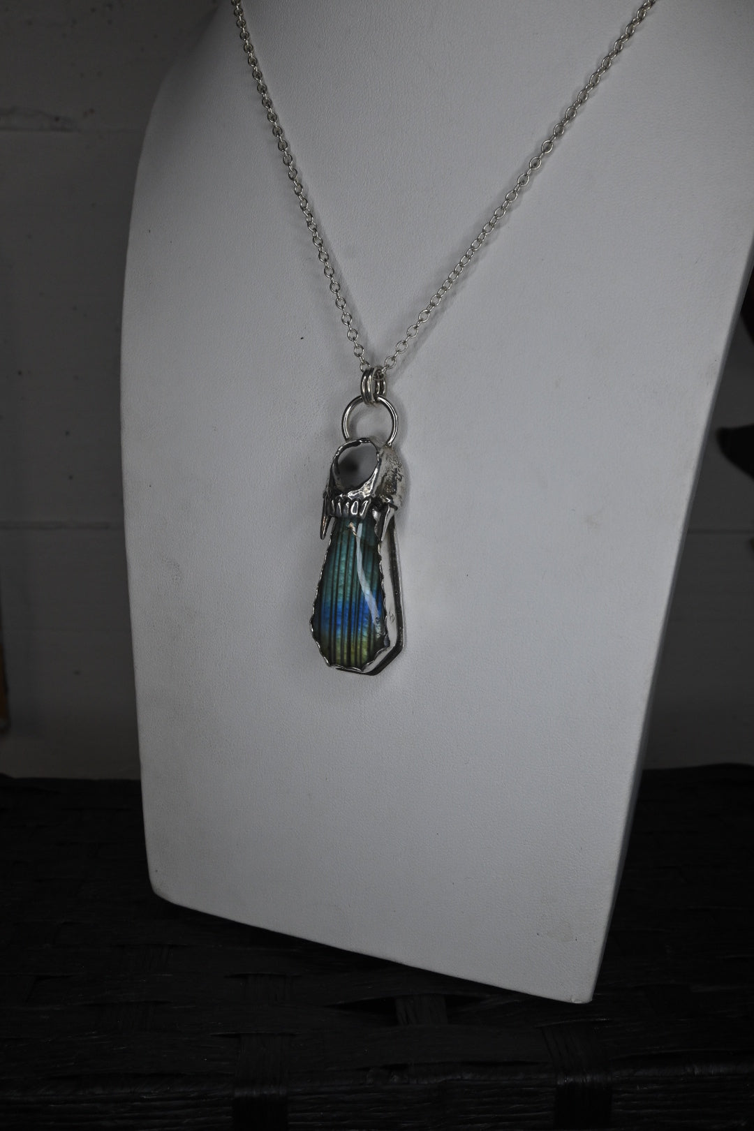 Labradorite Coffin & Skunk Snout Necklace