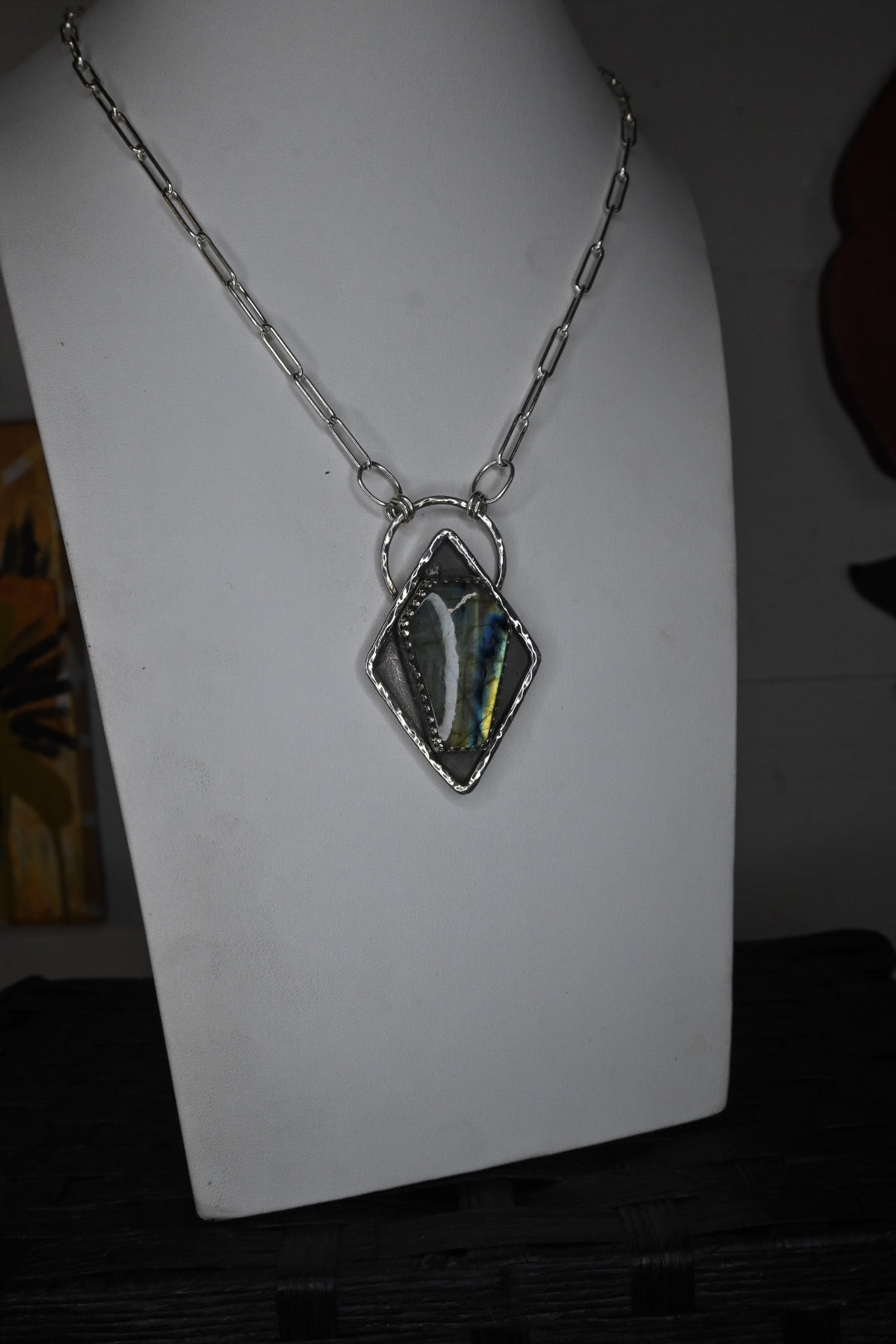 Labradorite Coffin Necklace