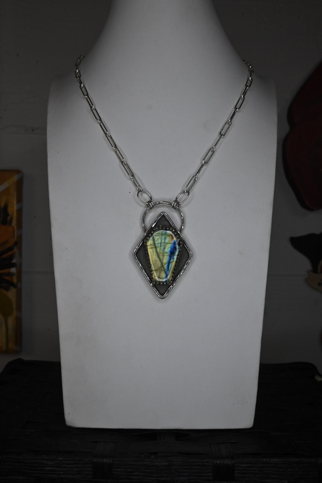 Labradorite Coffin Necklace