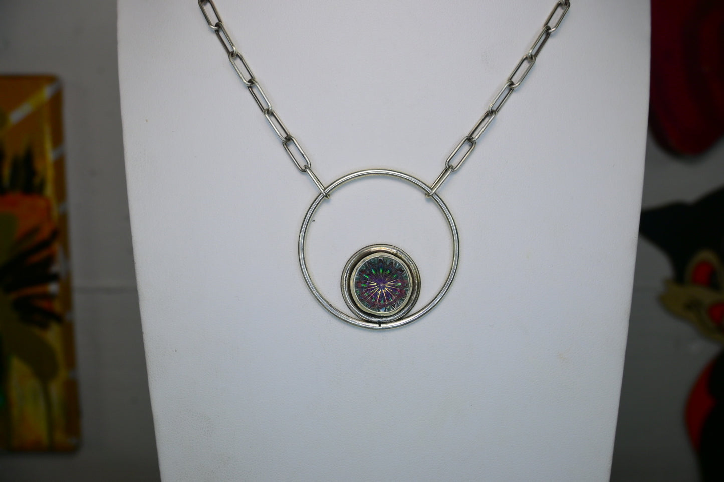 Vintage German Pressed Glass Necklace