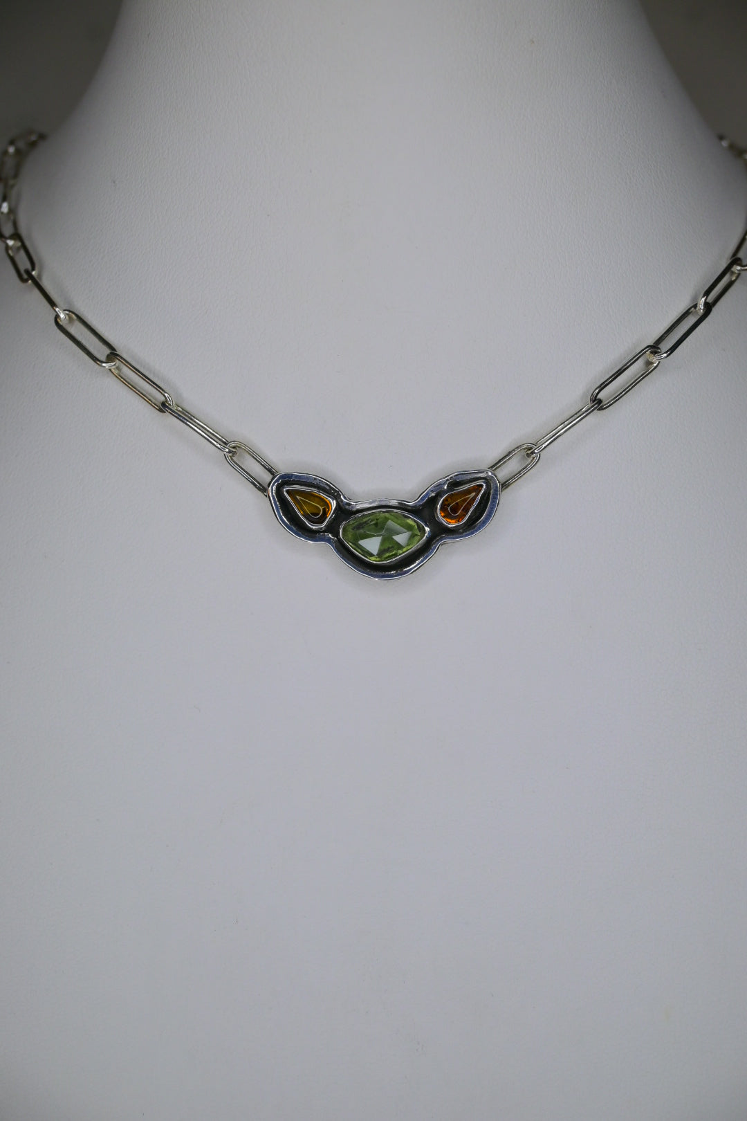 Moldavite & Amber Choker