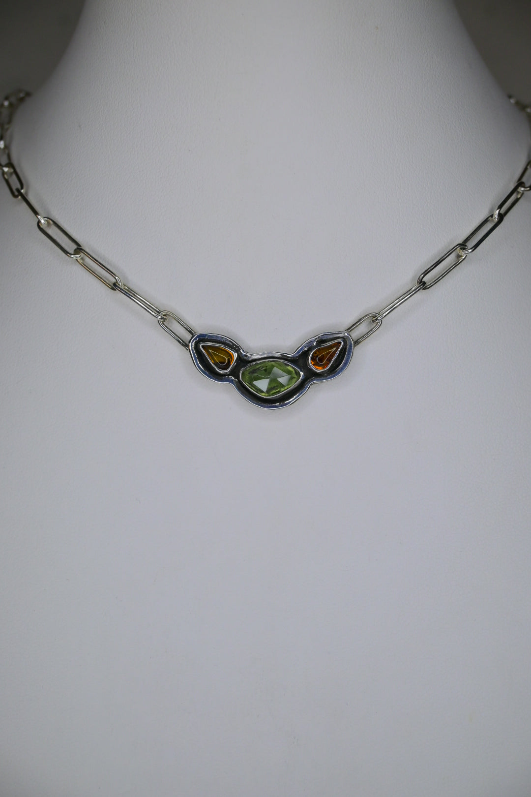 Moldavite & Amber Choker