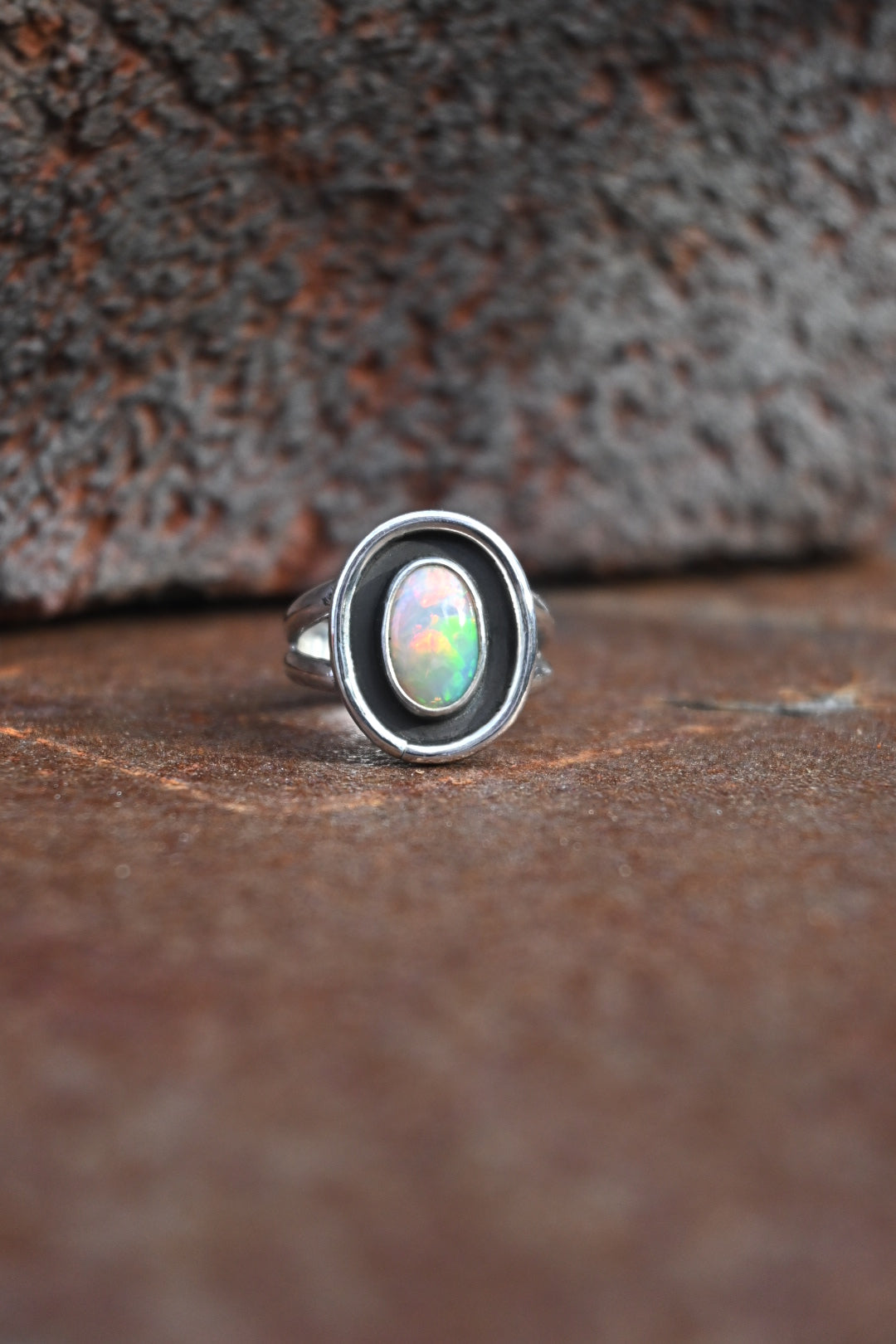 Ethiopian Opal Shadowbox Ring