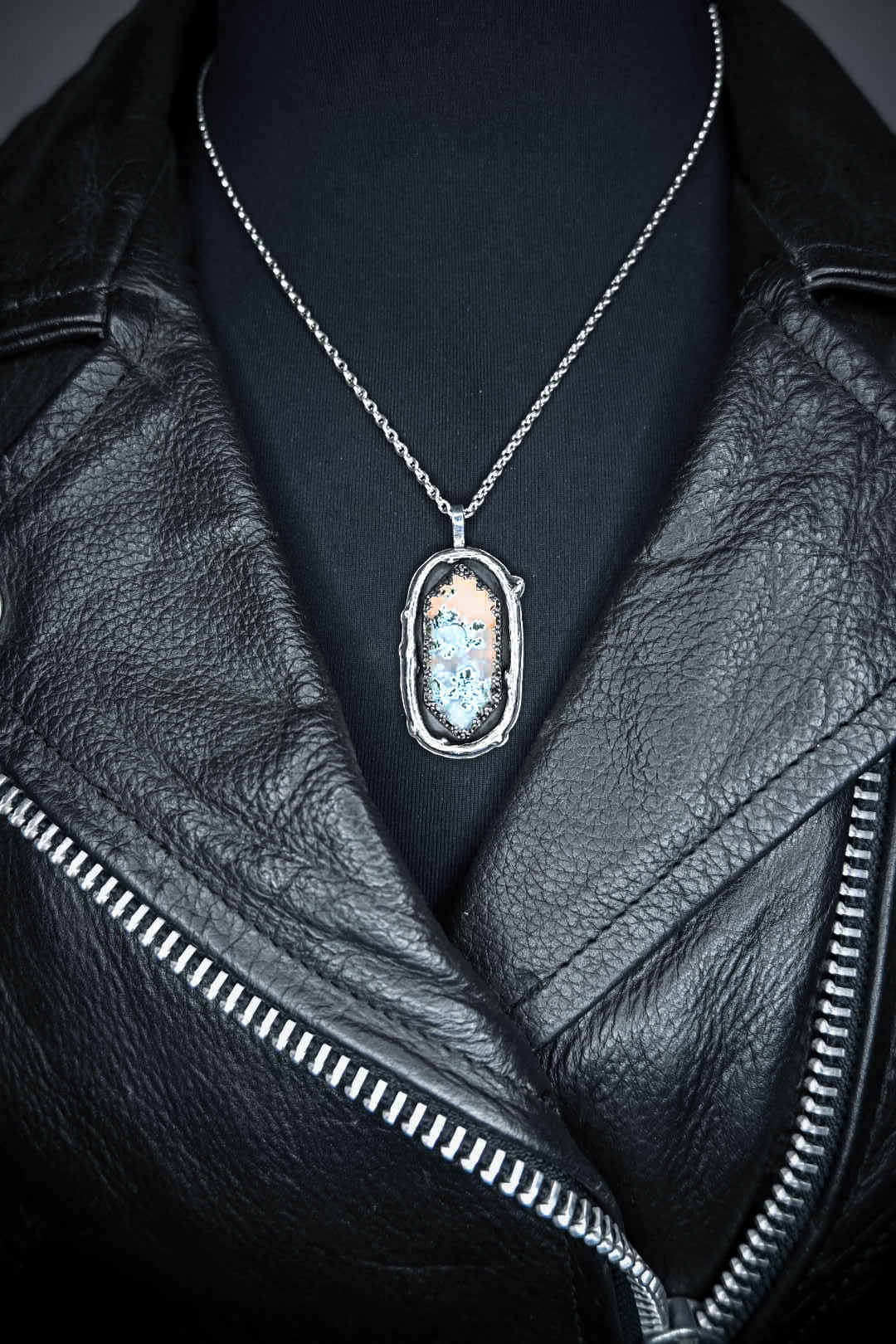 Moss Agate Branch Necklace