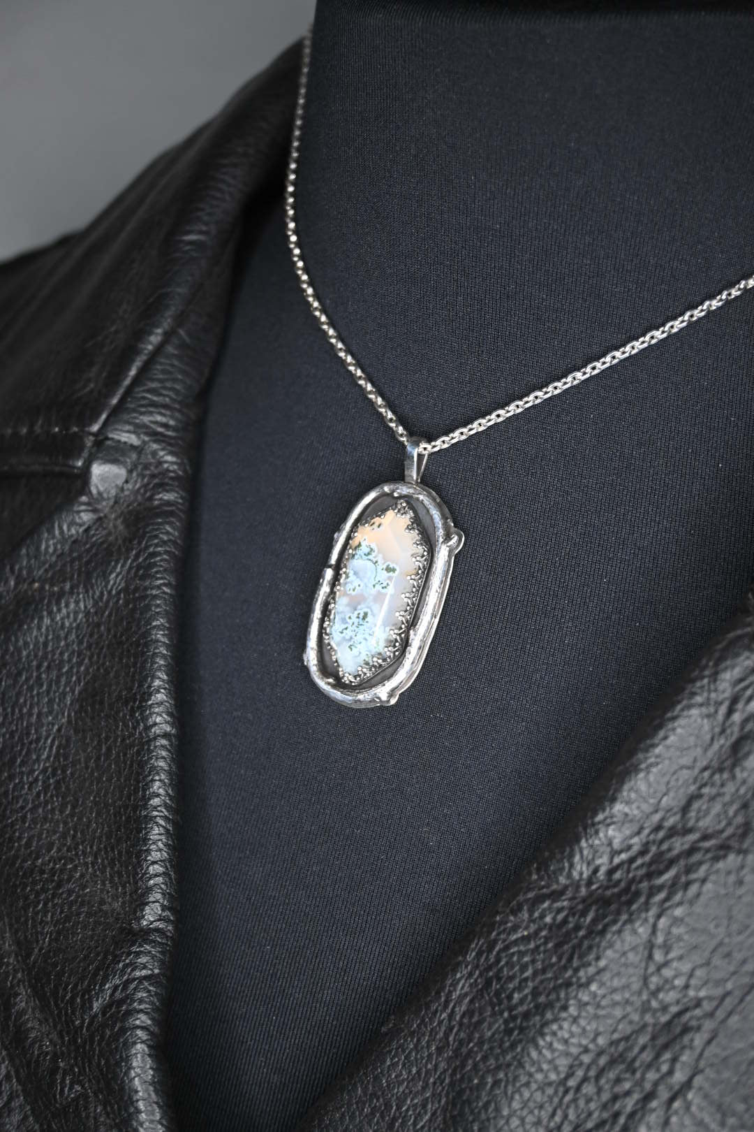 Moss Agate Branch Necklace
