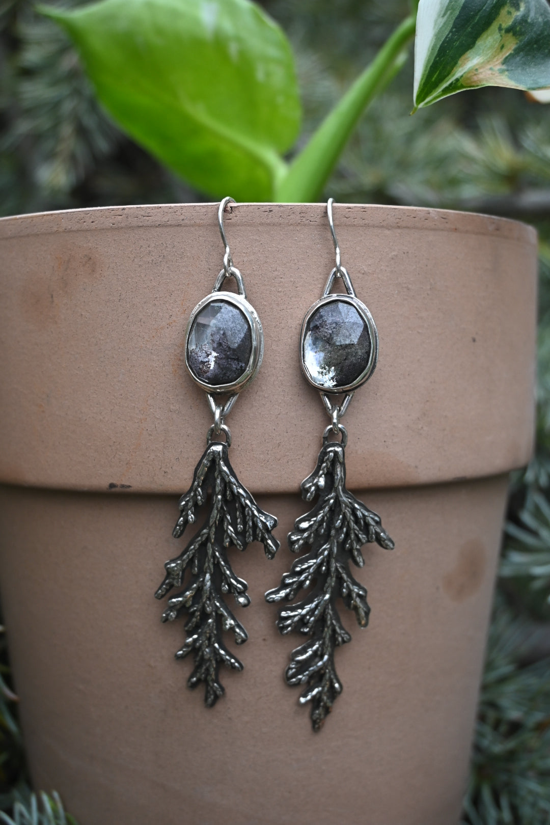 Cedar & Garden Quartz Earrings