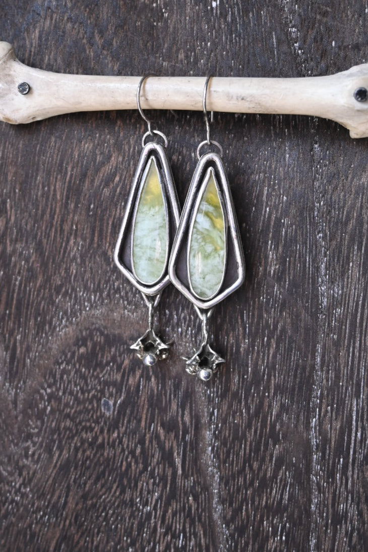 Vesuvianite & Snake Vertebrae Earrings