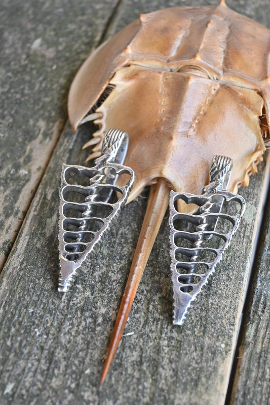 Silver Shell Spine Ear Weights