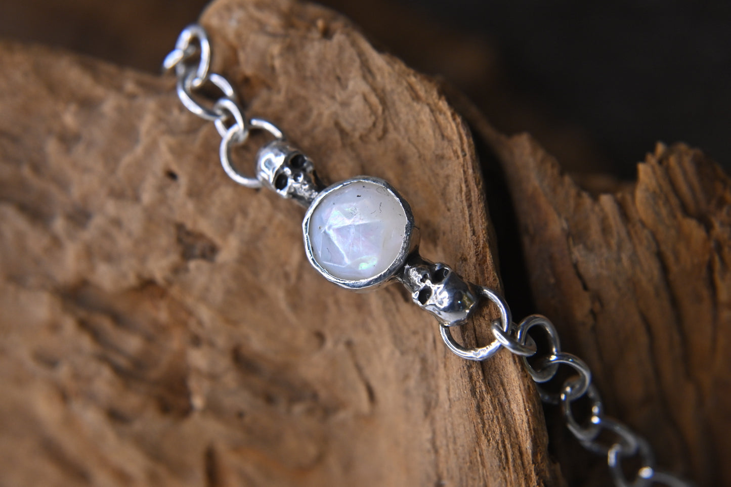 Moonlit Warning Chain Bracelet