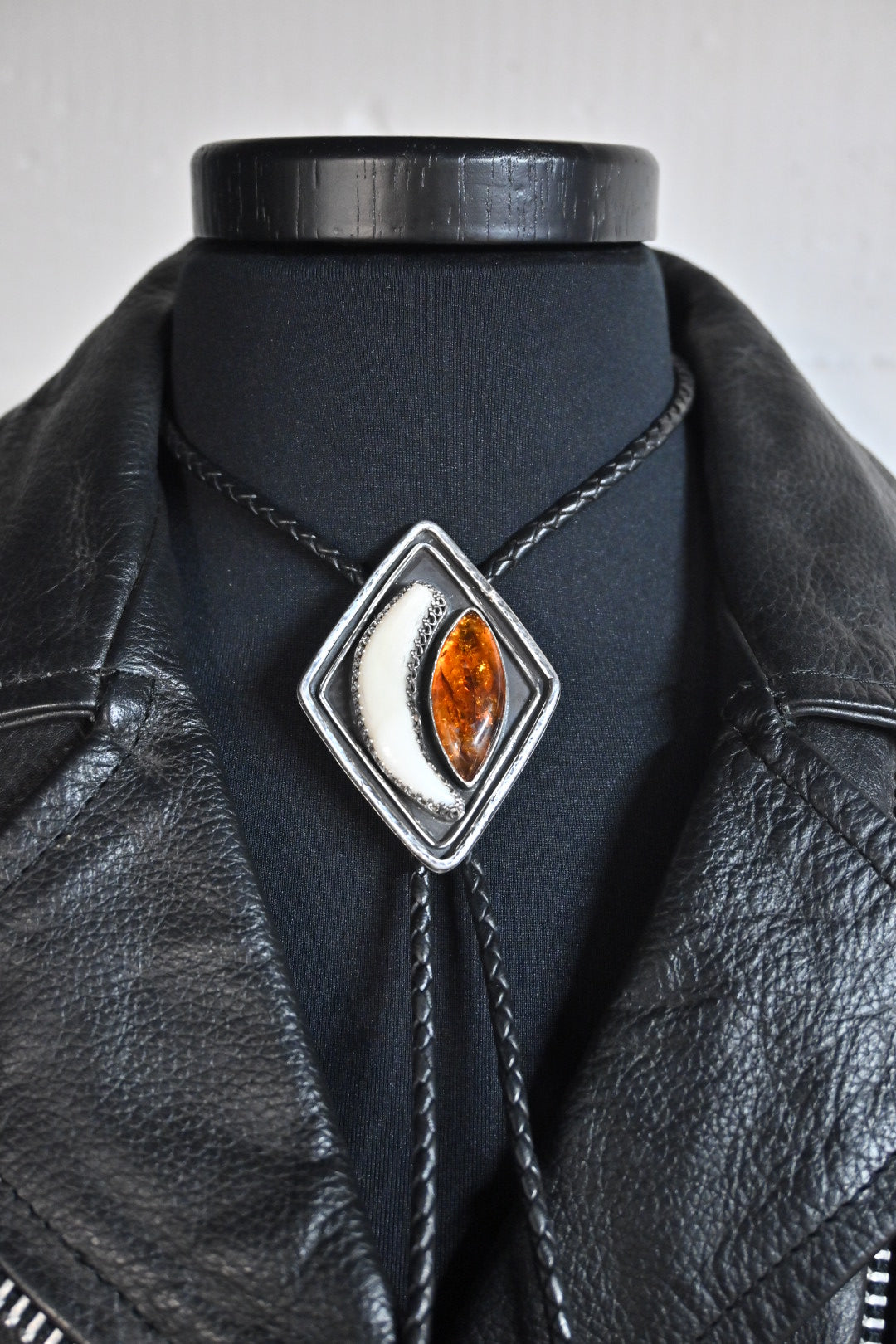 Coyote Canine & Amber Bolo Tie