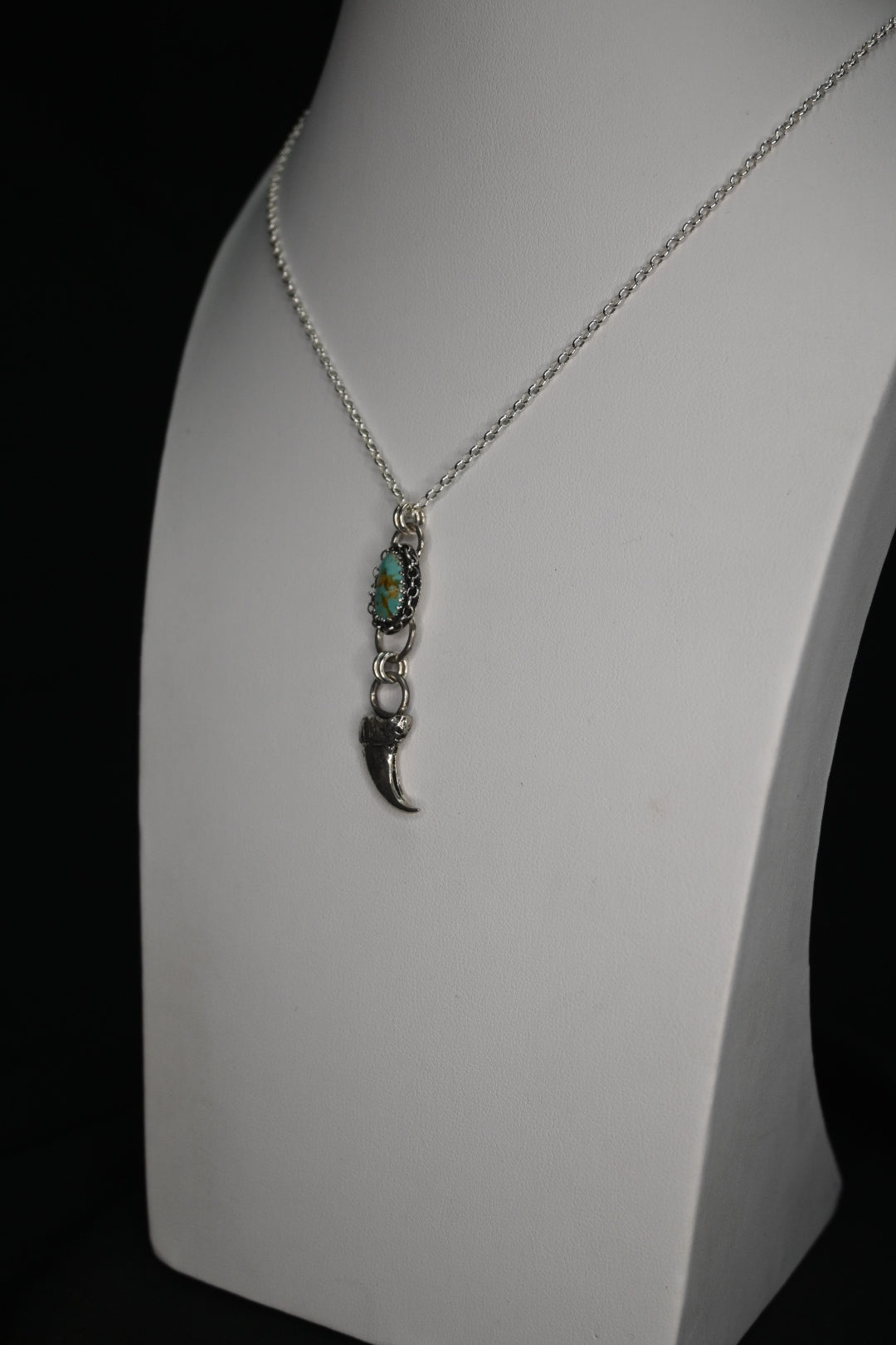 Turquoise & Bobcat Claw Necklace