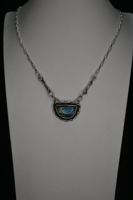 Labradorite & Raccoon Toe Bone Necklace