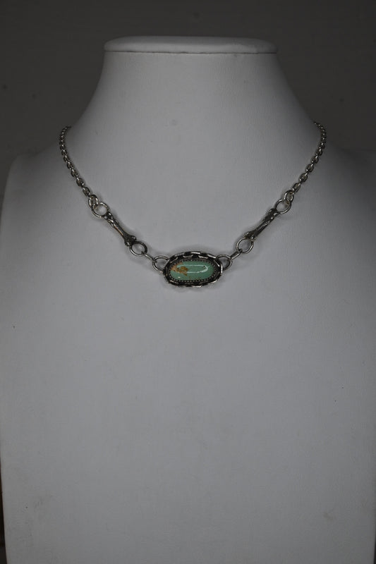 Turquoise & Raccoon Bone Choker