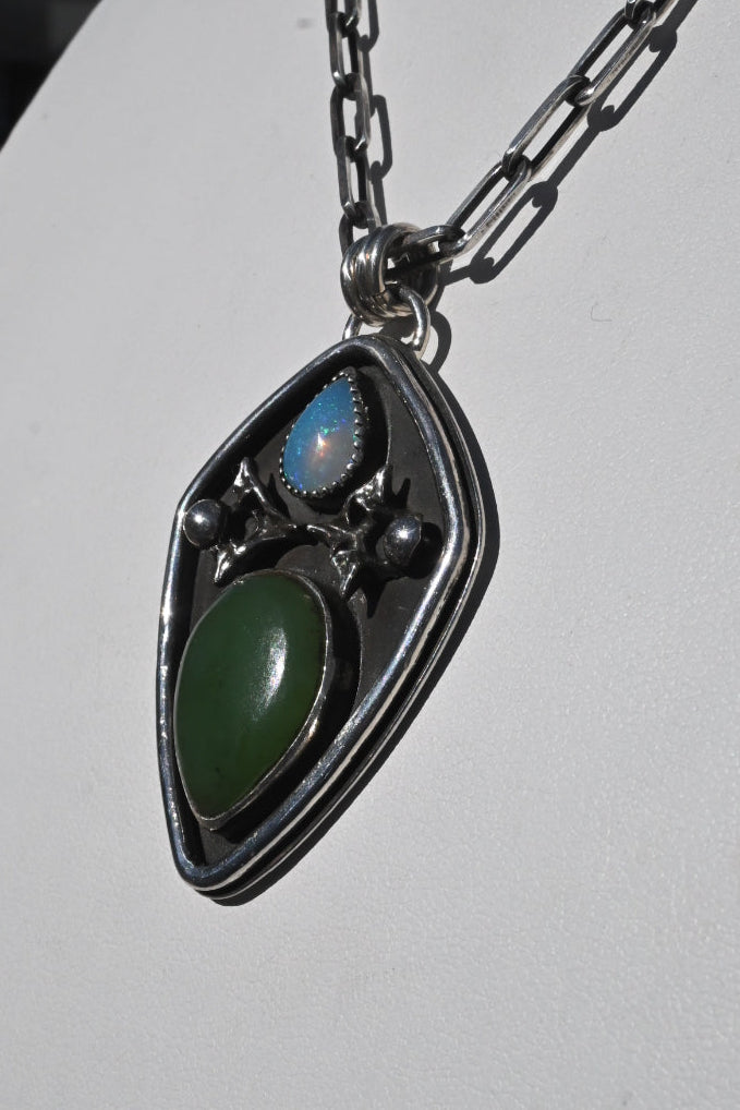 Jade & Ethiopian Opal Necklace