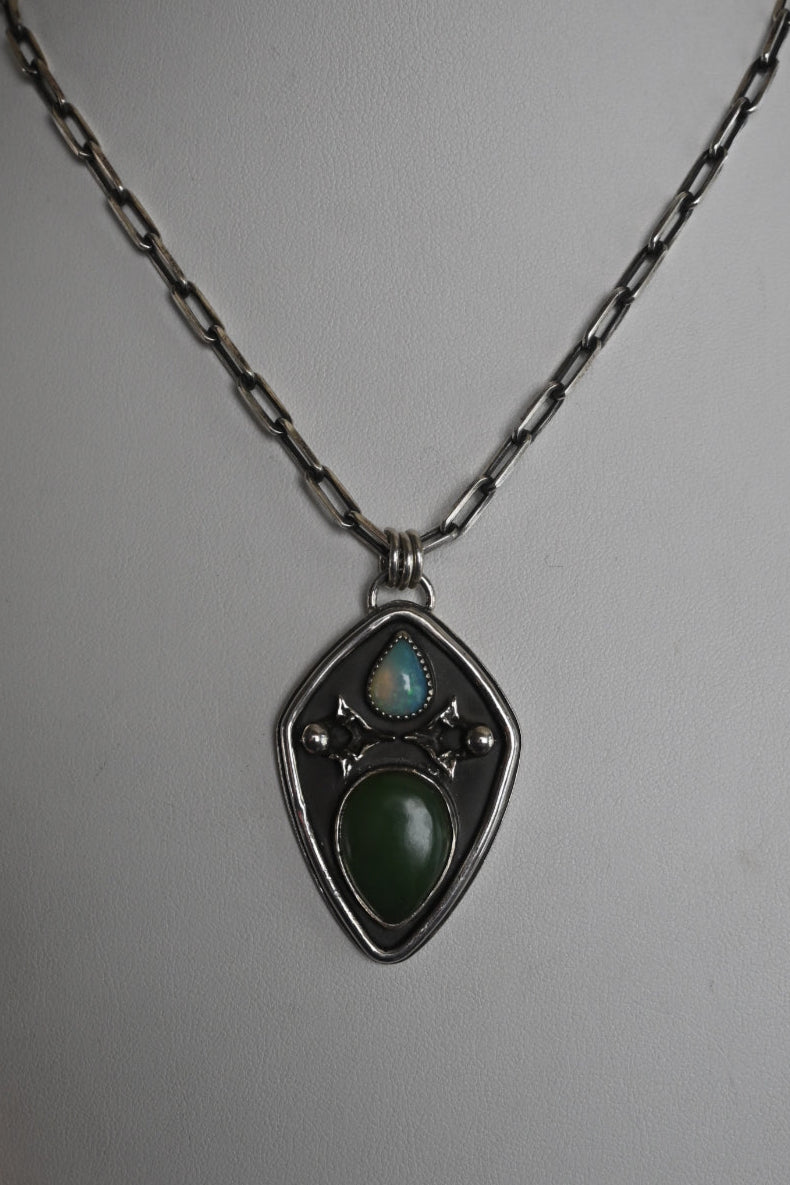 Jade & Ethiopian Opal Necklace