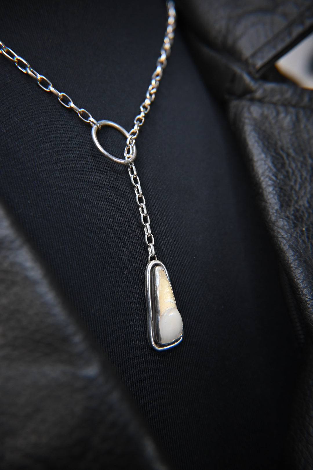 Tooth Lariat Style Necklace