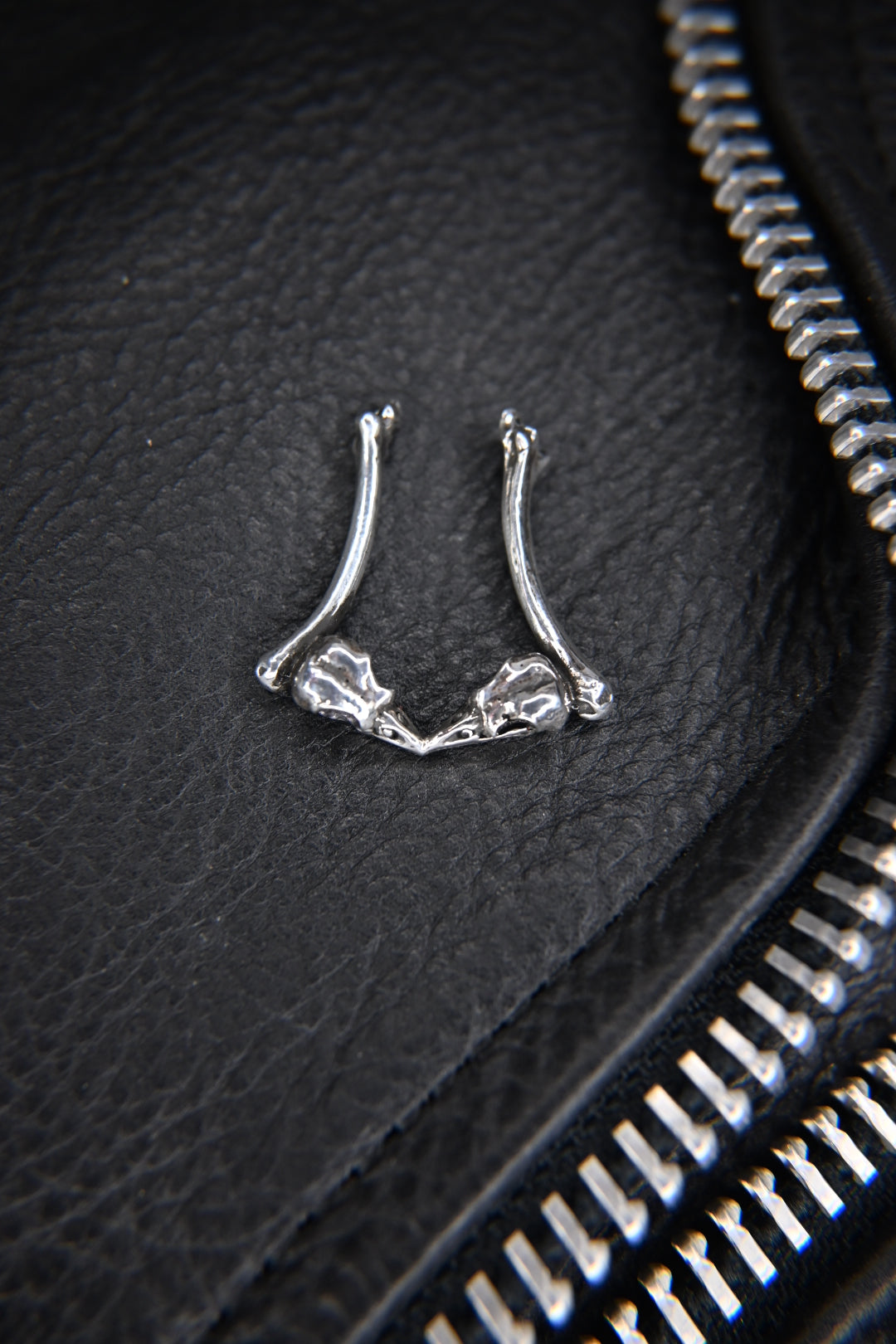 Raven Skull & Bone Ring Holder Necklace *preorder*