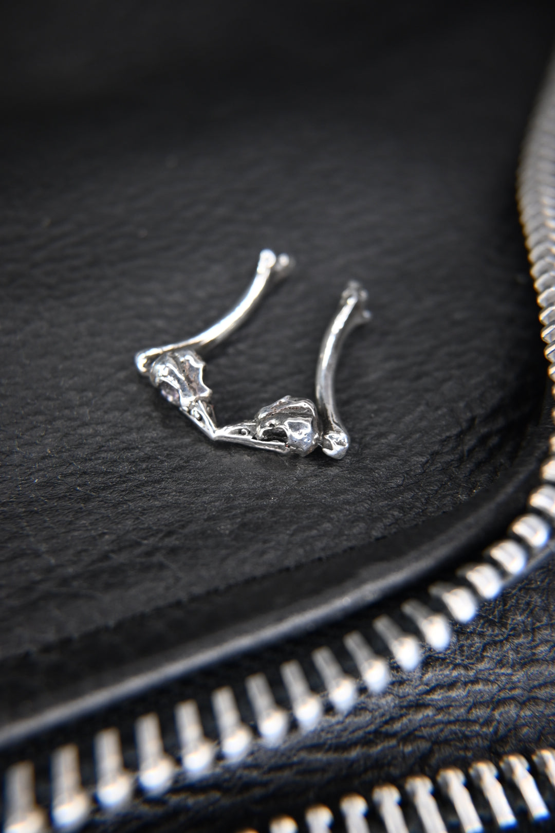 Raven Skull & Bone Ring Holder Necklace *preorder*