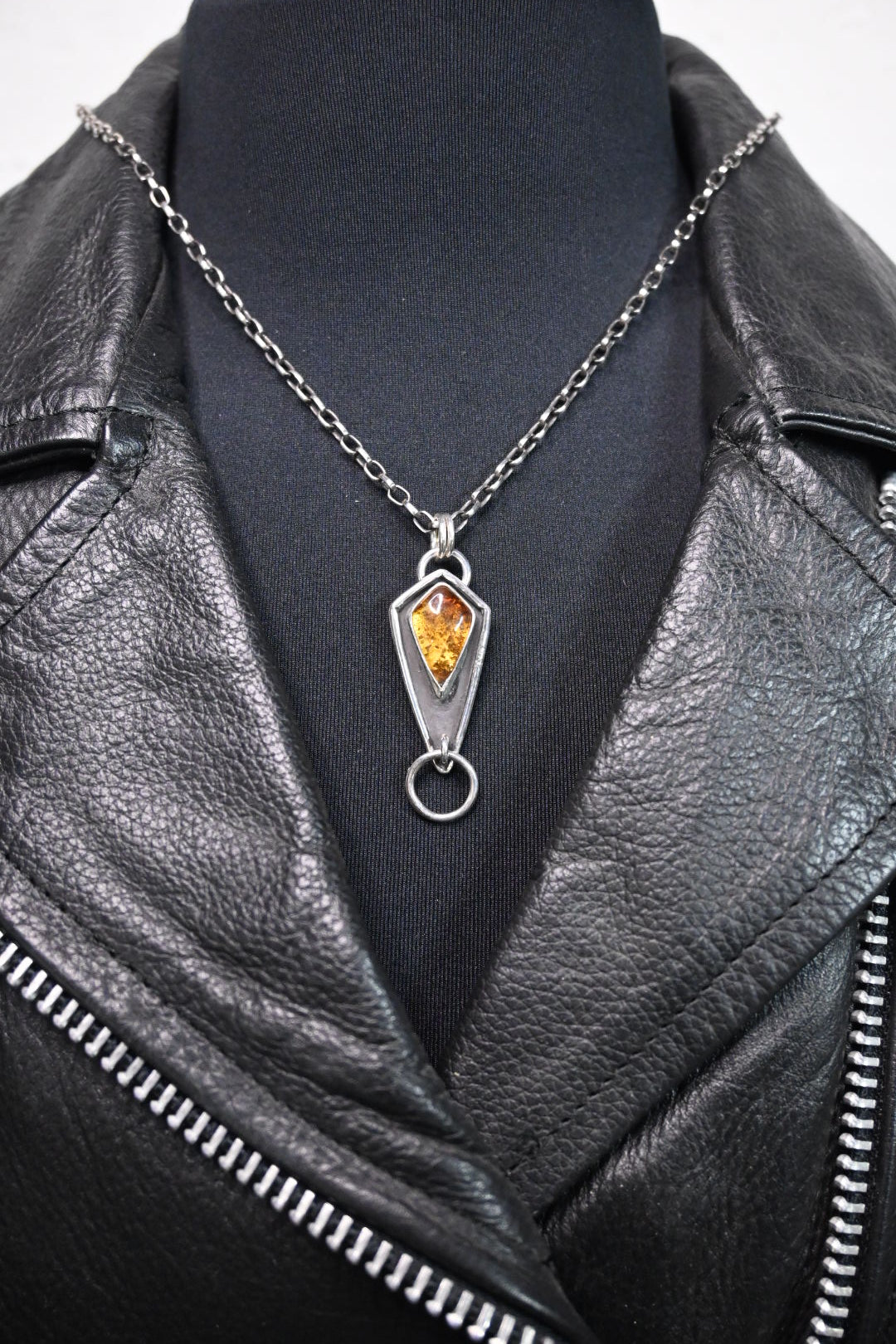 Amber Shield 'o-ring' Necklace