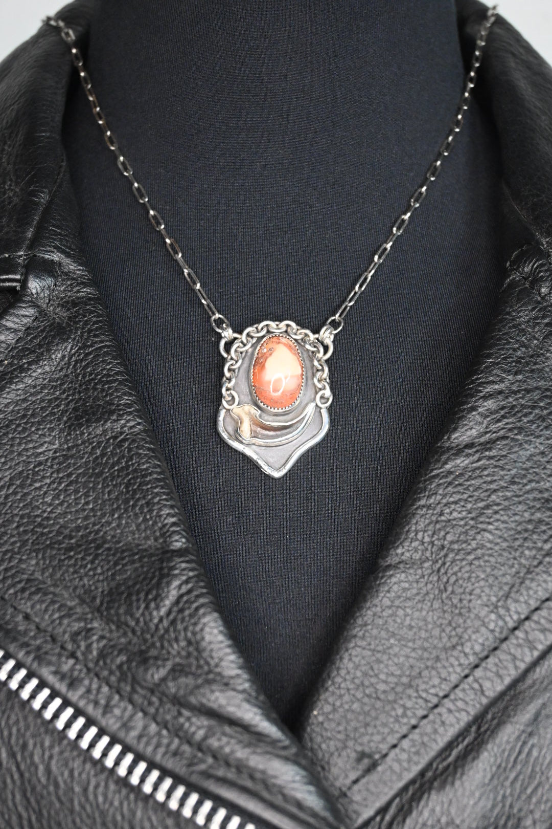 Coyote Claw & Mexican Fire Opal Necklace