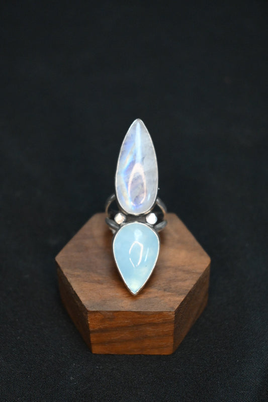 Moonstone & Aquamarine Ring